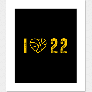 I love 22 Jersey Number 22 yellow Posters and Art